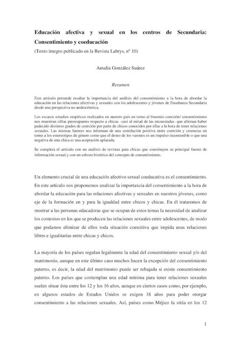 Pdf Educaci N Afectiva Y Sexual En Los Centros De Secundaria En