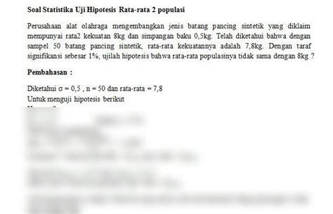 SOLUTION Uji Hipotesis 2 Populasi Studypool