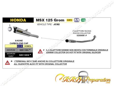 Arrow X Kone Complete Exhaust Line For Honda Msx Grom Motorcycle