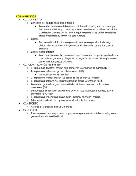 LOS Impuestos LOS IMPUESTOS V CONCEPTO Concepto del código fiscal