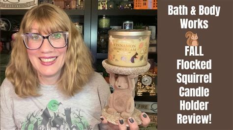 Bath Body Works Fall Flocked Squirrel Candle Holder Review YouTube