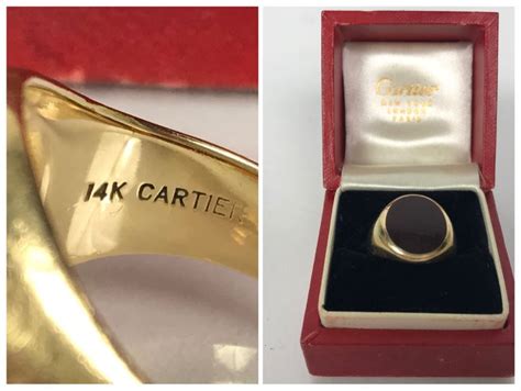 14k Yellow Gold Vintage Cartier Mens Ring With Original Cartier Box Size 10 4g 9 1 4 Rings For