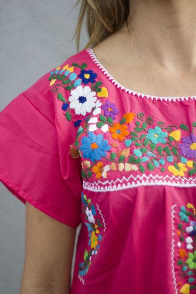 Embroidered Mexican Peasant Dress Del Mex