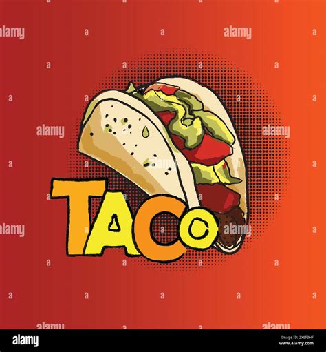 Mexican Tacos Illustration Stock Vector Image Art Alamy