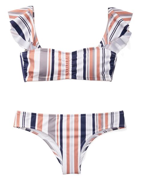 Zoee Stripe White Bikini XS XL Adore Me