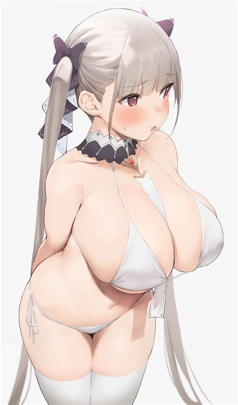 Rule 34 1girls O Arms Behind Back Azur Lane Bangs Bare Shoulders