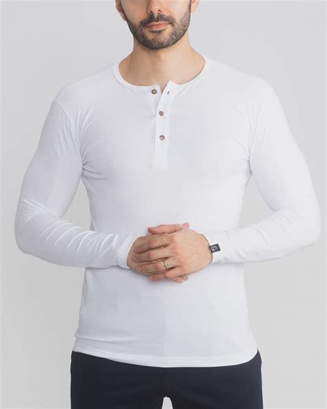 Camiseta Henley Manga Longa New Old Branco