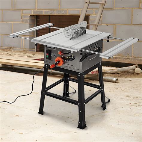 Table Saw Pioneerworks 10 Inch 15a 5000rpm Portable Table Saw With Stand And Safety Switch Push