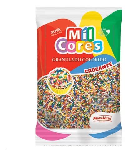 2 Pacotes Granulado Crocante Colorido Mavalério C 1kg Cada