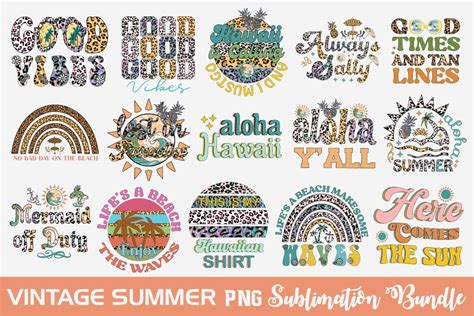 Vintage Summer Png Sublimation Bundle Bundle Creative Fabrica