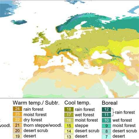 Holdridge life zone map for the extent of LANDMATE PFTs. | Download Scientific Diagram