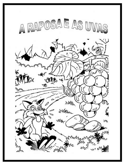 Atividades a fábula A raposa e as uvas Desenhos do romero britto