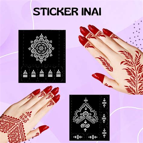 Sticker Corak Inai Henna Stencil Sticker Inai Henna Sticker