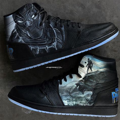 😲 These 1 of 1 customized #BlackPanther Jordan 1's are LIT! #Nike # ...