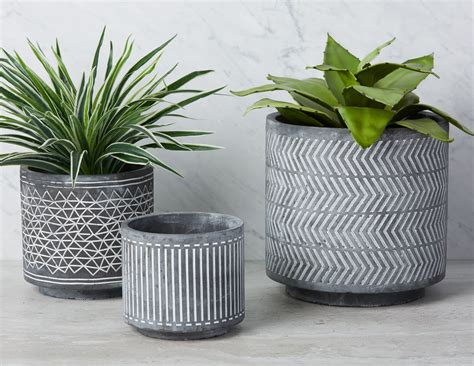 Grey Cement Pot 18Cm Structube Nio Plant Pot Diy Pottery Plant Pot