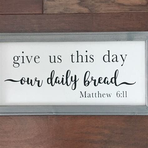 Dining Room Wall Decor Give Us This Day Our Daily Bread Sign Etsy