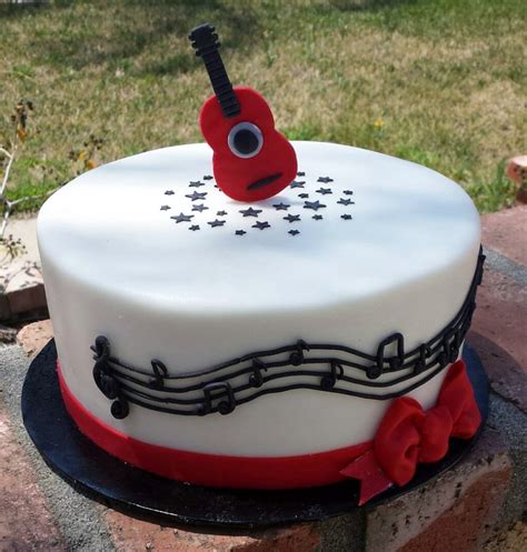 Music Theme Cake With Guitar Topper Musical Notes Hi Res P Hd