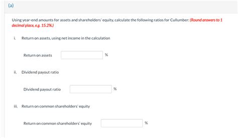 Solved Cullumber Corporation S Statement Of Financial Chegg