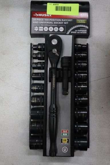 Husky 20 Pc 100 Position Ratchet And Universal Socket Set Matthews