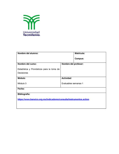 Semana 3 TAREA 3 Nombre del alumno Matrícula Campus Nombre del