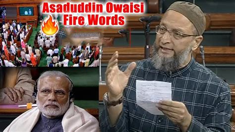 Aimim Asaduddin Owaisi Fire Words 🔥 In Lok Sabha Session Parliament