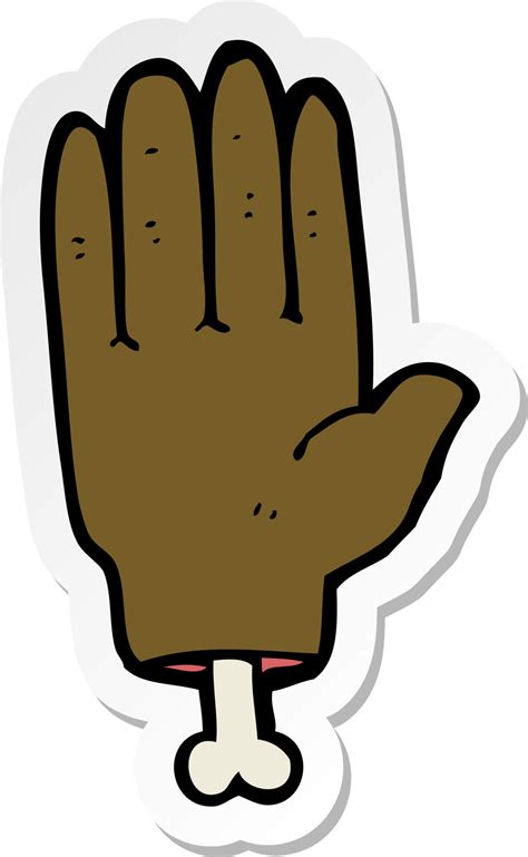 Sticker Of A Cartoon Severed Hand 8792390 Vector Art At Vecteezy