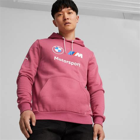 PUMA Bmw M Motorsport Essentials Fleece Hoodie in Pink for Men | Lyst