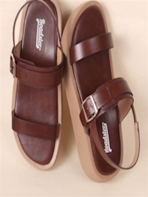 Buy Roadster Brown Platform Sandals With Buckles Heels For Women