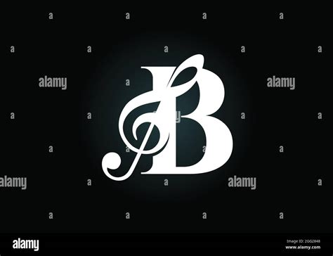 Initial B Monogram Alphabet With A Musical Note Symphony Or Melody