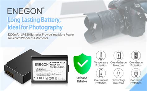 Enegon Lp E Batteria Mah Pezzi Per Canon Lp E E Canon Eos