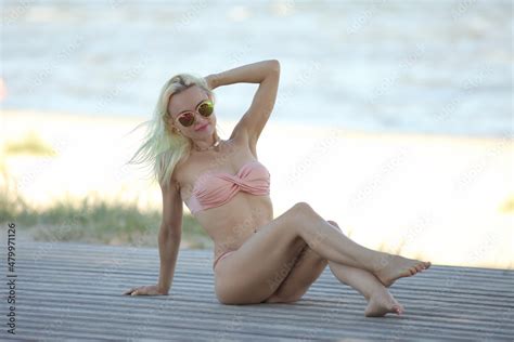 Beautiful Woman In Bikini On The Beach Stock Photo Adobe Stock