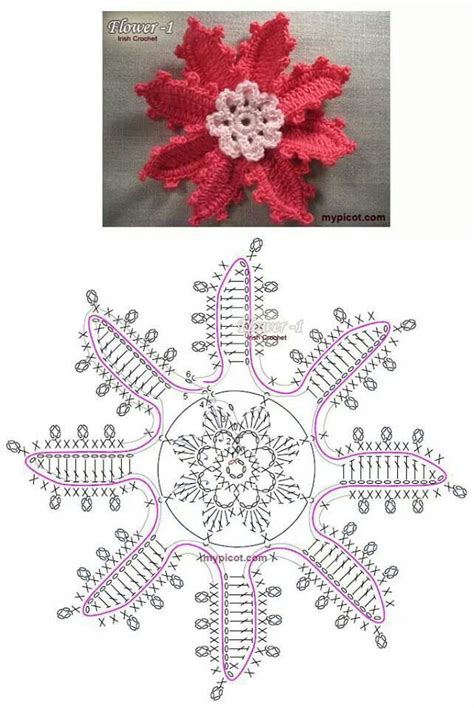 Ergahandmade 50 Crochet Flowers Diagrams