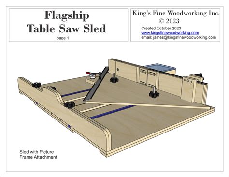 FLAGSHIP TABLE SAW SLED PLANS – King's Fine Woodworking Inc