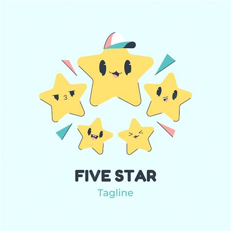 Premium Vector | Flat design 5 star logo