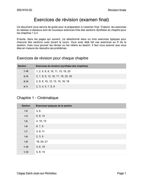 Exercice De Revision Final Nya Nya R Vision Finale Exercices