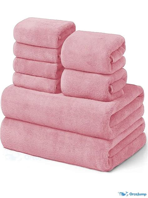 Orcajump Piece Plain Or Bath Towel Pink Bathroom Accessories