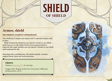 [Homebrew] Shield of Shield: The Shielding Shield that Shields by Casting Shield : r/dndnext