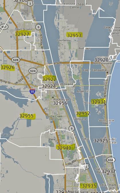 Brevard County Zip Code Map Map