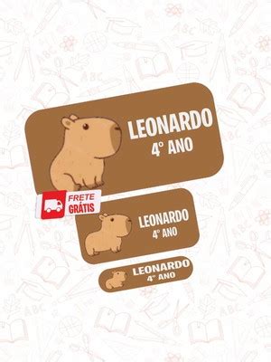 Etiquetas Capivara Compre Produtos Personalizados No Elo7