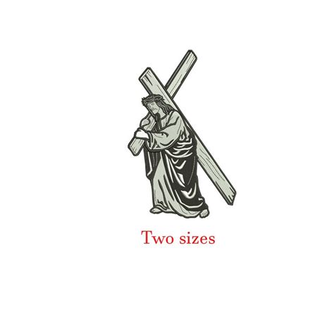 Jesus Holding Cross Machine Embroidery Design Religious Etsy