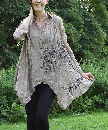 Taupe Tree Sidetail Button Up Zulily Simply Couture Funky Outfits