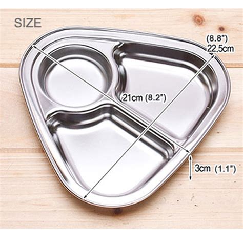 Stainless Steel Food Snack Tray Hygienic Lunch Trays Triangle Plate ...