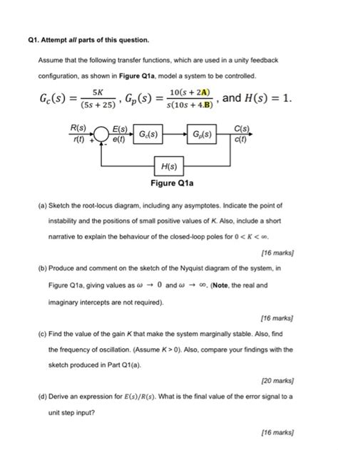 Solved Assume That The Following Transfer Functions Which Chegg