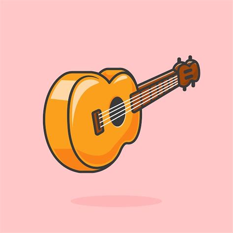 Guitarra M Sica Ac Stica Dibujos Animados Vector Icono Ilustraci N