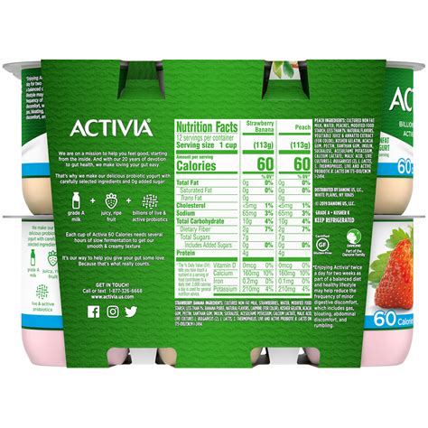 Activia Nutrition Facts Strawberry | Besto Blog