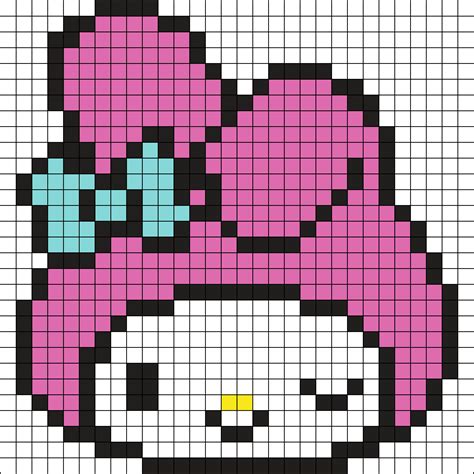 My Melody Perler Bead Sprite Fuse Sanrio Template Iron Hama Japan