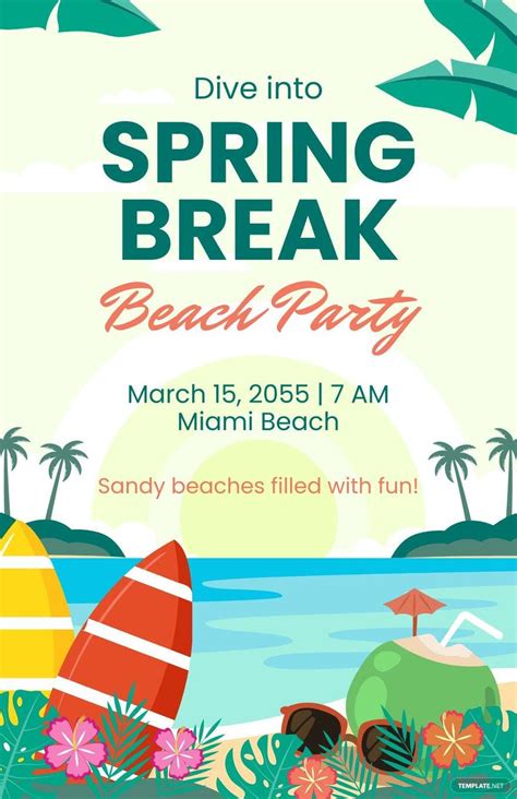 Spring Break Poster in Illustrator, EPS, PSD, JPG, PNG, SVG, Google ...