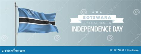 Botswana Happy Independence Day Greeting Card Banner Vector