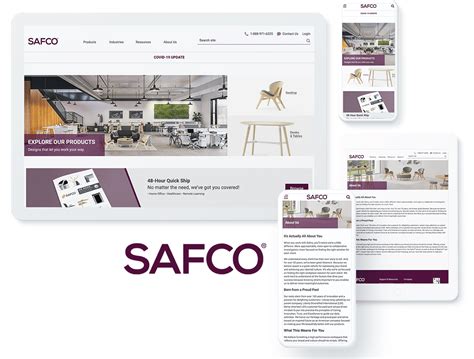 Kentico Manufacturing Web Design Example Safco Products