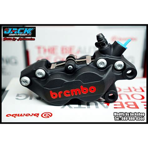 ปมเบรค Brembo 4 POT ขางขวา หชดดำโลโกแดง แทอตาล Shopee Thailand